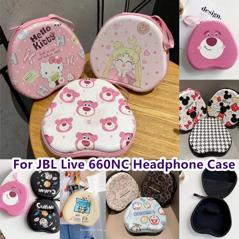 For JBL LIVE 660NC Headphone Case Cartoon Creative Patterns Headset Earpads Storage Bag Casing Box