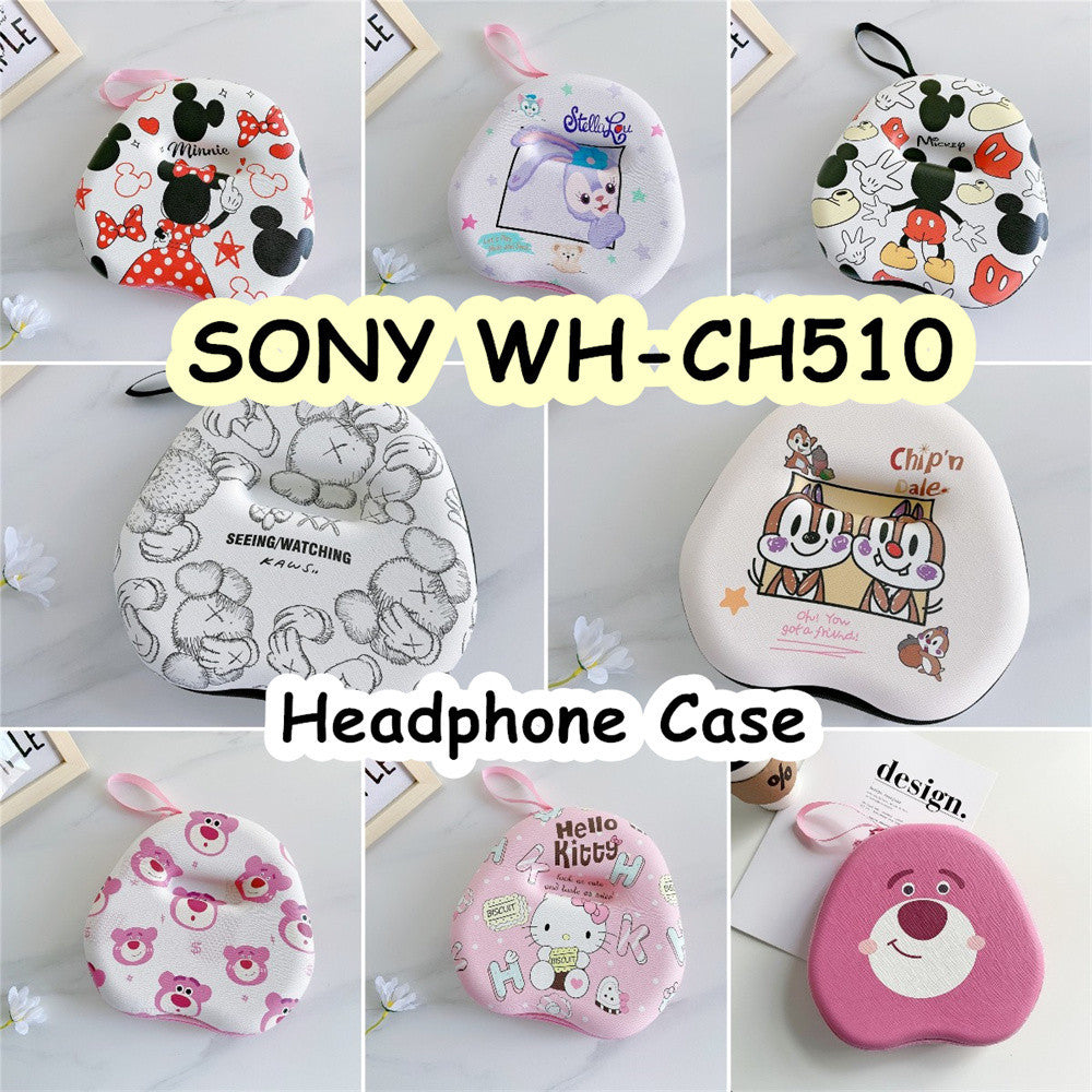 For SONY WH-CH510 Headphone Case Cartoon Creative Patterns Headset Earpads Storage Bag Casing Box