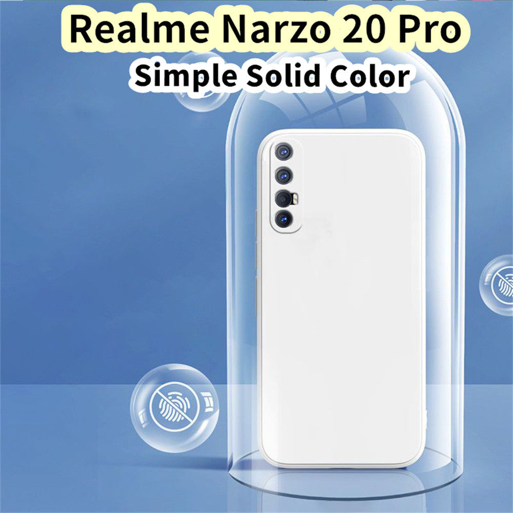 For Realme Narzo 20 Pro Cover Drop and wear resistant Silicone Full Case Classic Simple Solid Color Phone Case Cover