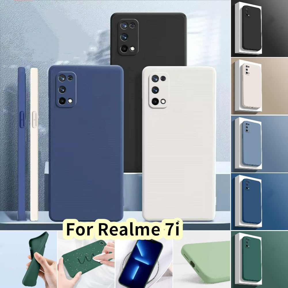 For Realme 7i Cover Drop and wear resistant Silicone Full Case Classic Simple Solid Color Phone Case Cover