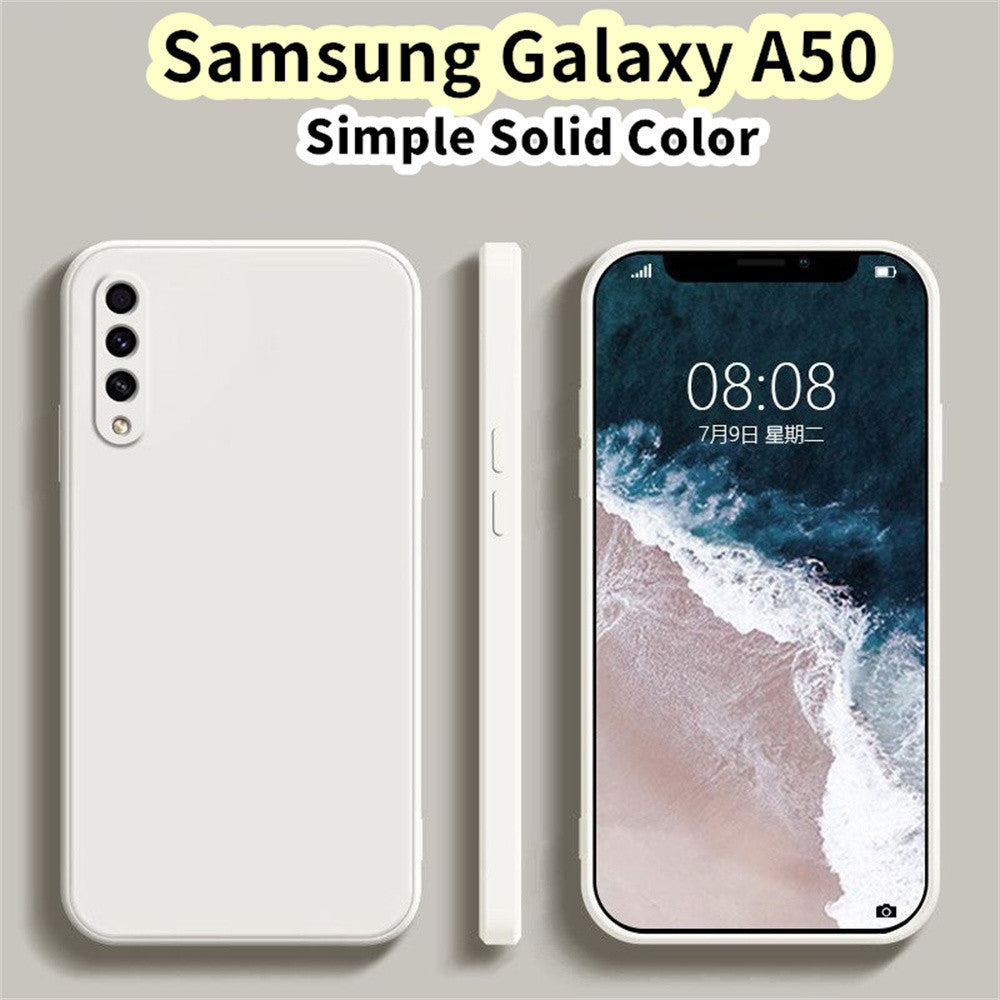 For Samsung Galaxy A50 Cover Drop and wear resistant Silicone Full Case Classic Simple Solid Color Phone Case Cover