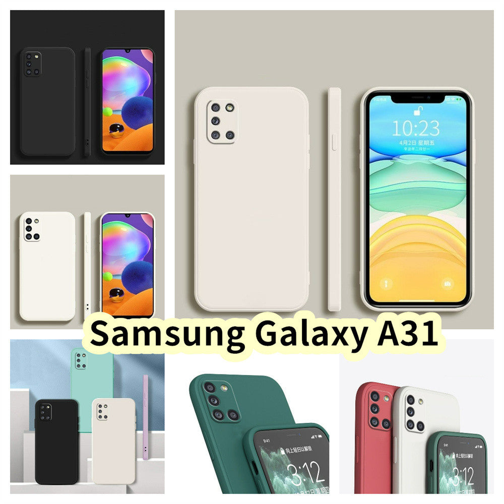 For Samsung Galaxy A31 Cover Drop and wear resistant Silicone Full Case Classic Simple Solid Color Phone Case Cover