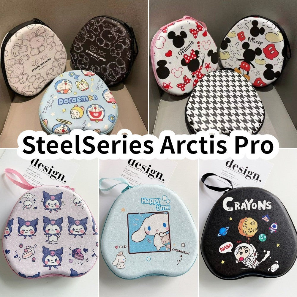 For SteelSeries Arctis Pro Headphone Case Cartoon Creative Patterns Headset Earpads Storage Bag Casing Box