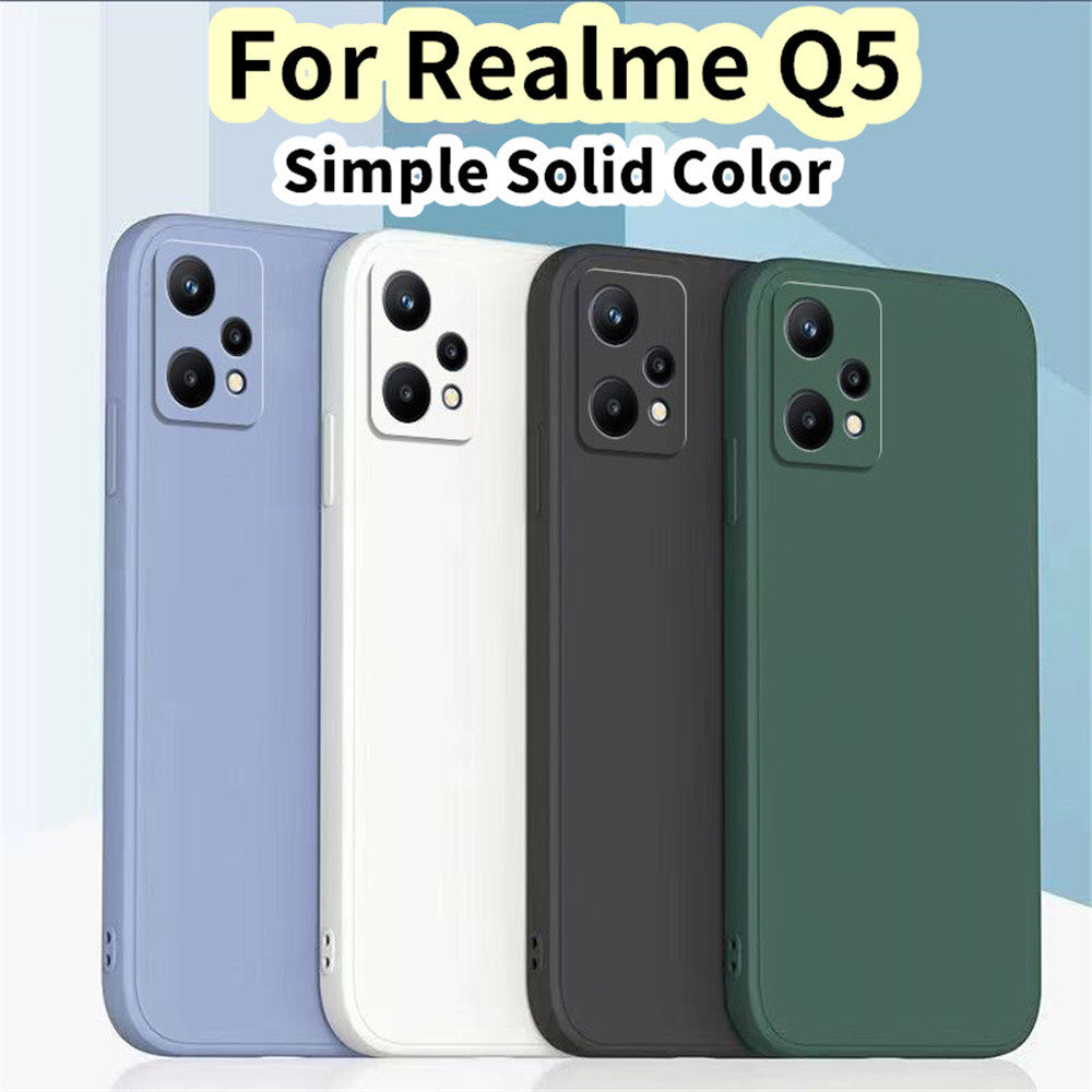 For Realme Q5 Cover Drop and wear resistant Silicone Full Case Classic Simple Solid Color Phone Case Cover