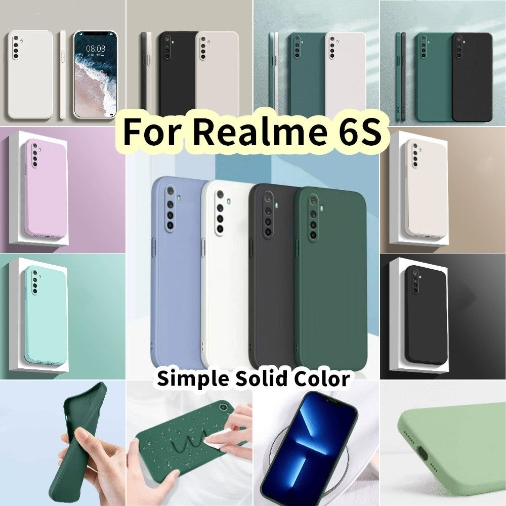 For Realme 6S Cover Drop and wear resistant Silicone Full Case Classic Simple Solid Color Phone Case Cover