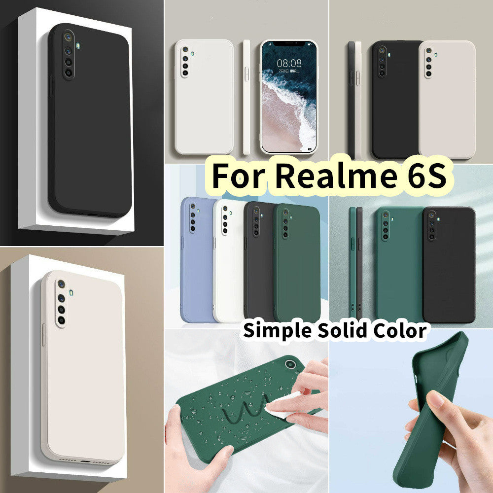 For Realme 6S Cover Drop and wear resistant Silicone Full Case Classic Simple Solid Color Phone Case Cover