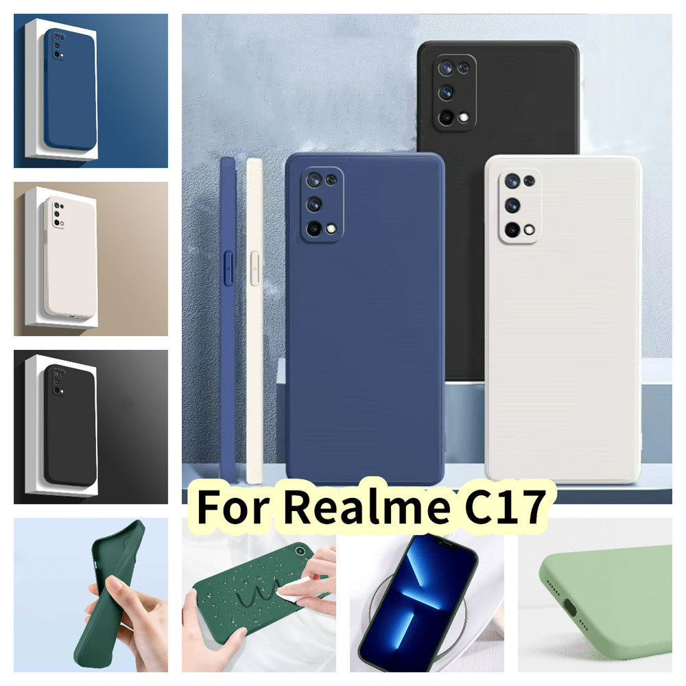 For Realme C17 Cover Drop and wear resistant Silicone Full Case Classic Simple Solid Color Phone Case Cover