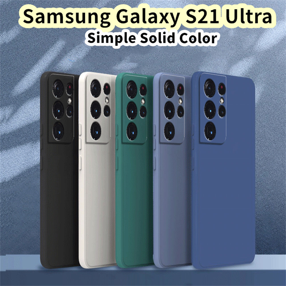 For Samsung Galaxy S21 Ultra Cover Drop and wear resistant Silicone Full Case Classic Simple Solid Color Phone Case Cover