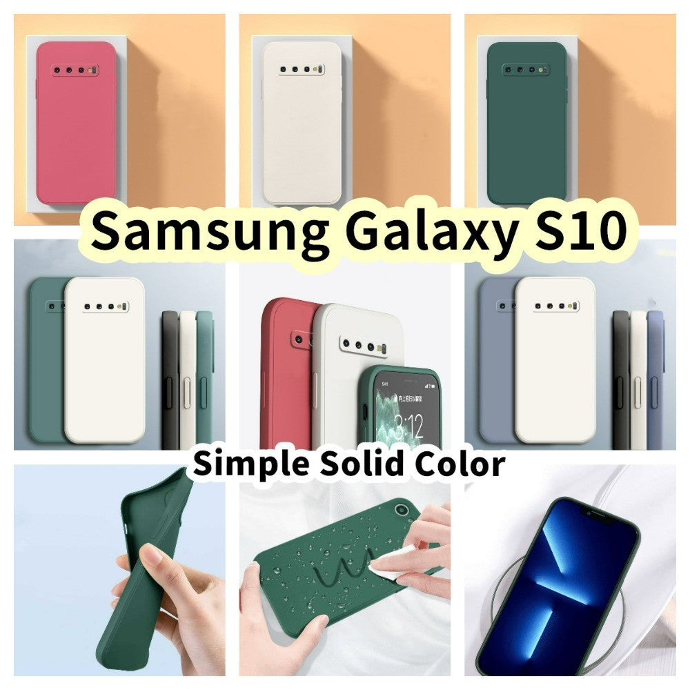 For Samsung Galaxy S10 Cover Drop and wear resistant Silicone Full Case Classic Simple Solid Color Phone Case Cover