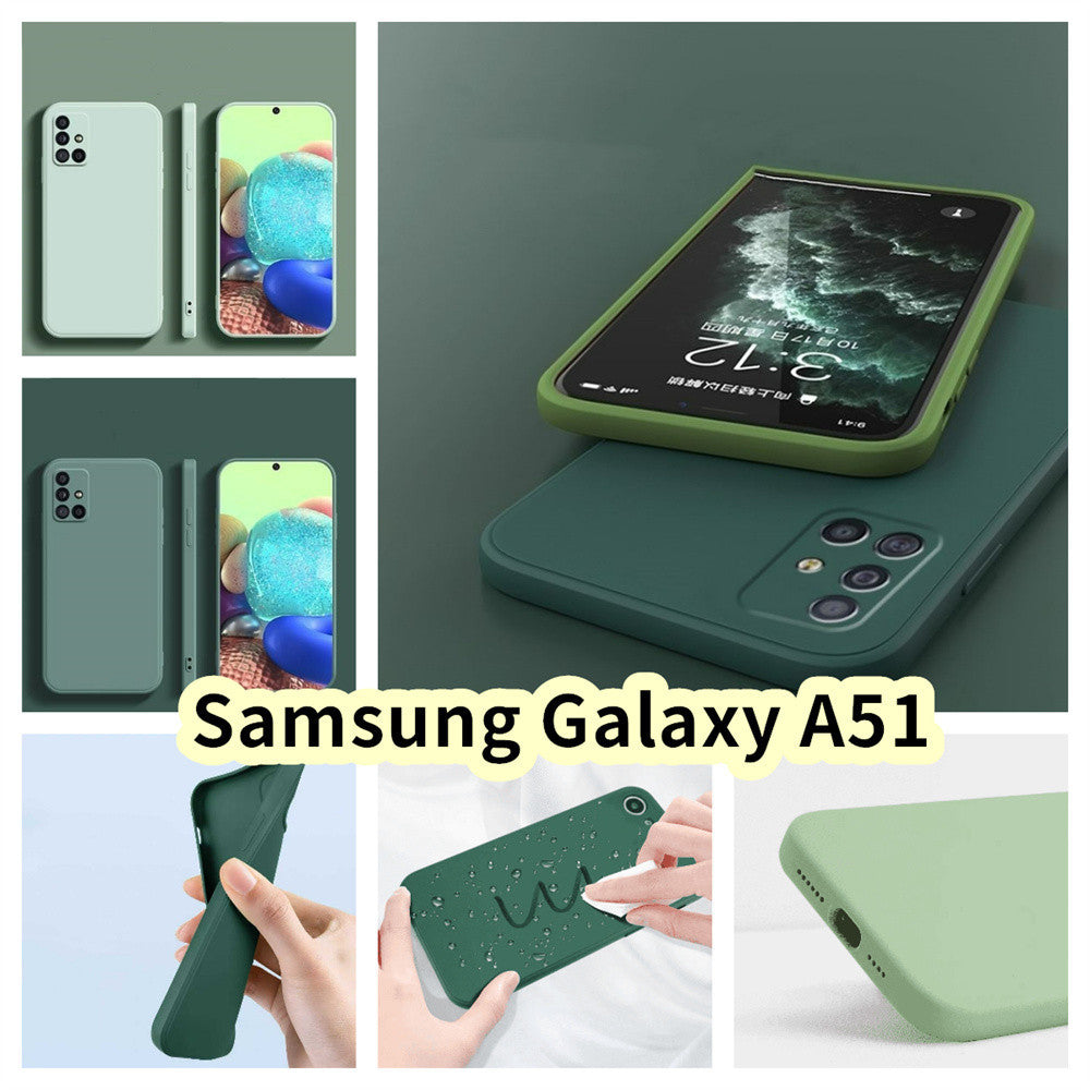 For Samsung Galaxy A51 Cover Drop and wear resistant Silicone Full Case Classic Simple Solid Color Phone Case Cover
