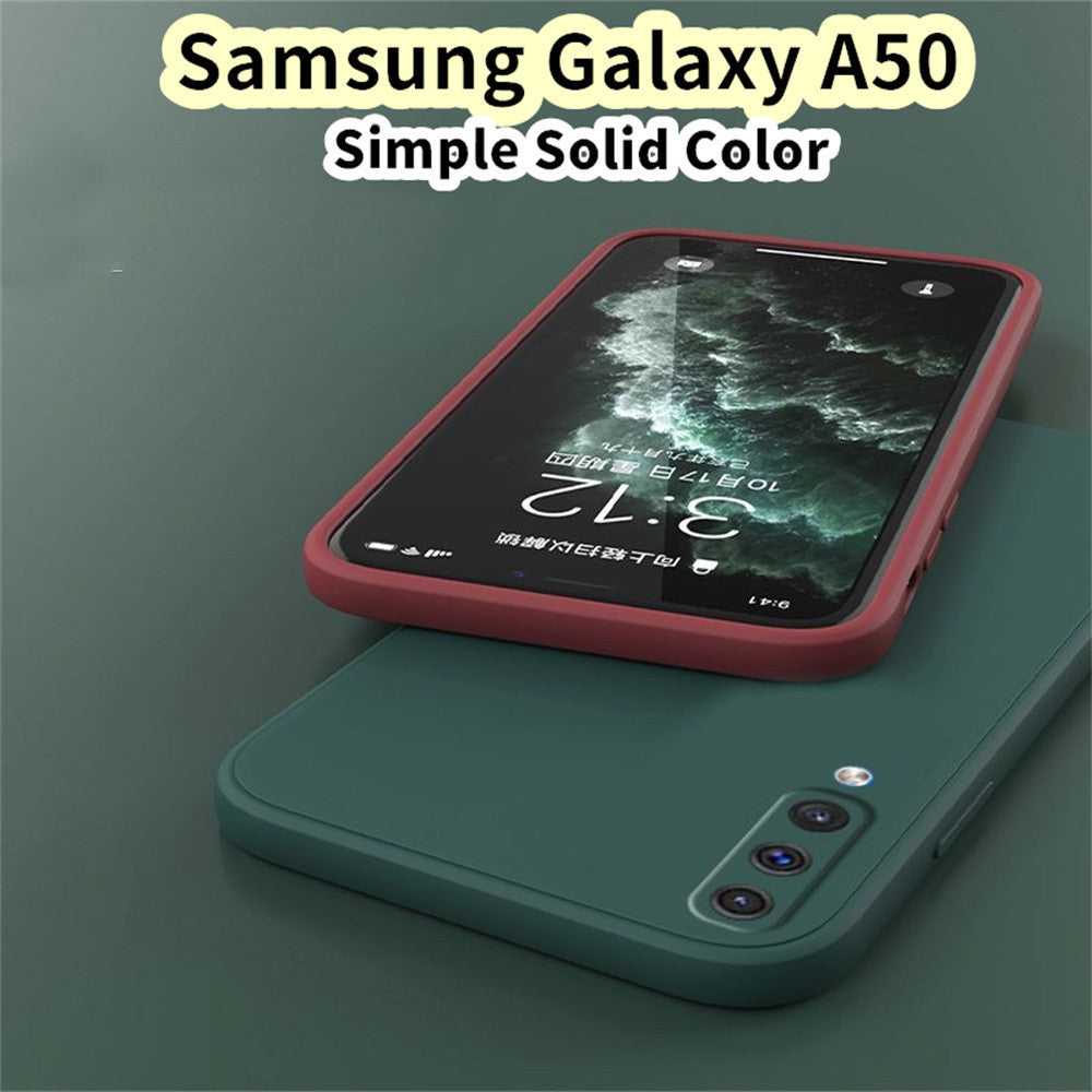 For Samsung Galaxy A50 Cover Drop and wear resistant Silicone Full Case Classic Simple Solid Color Phone Case Cover