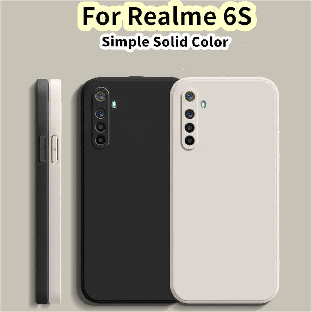 For Realme 6S Cover Drop and wear resistant Silicone Full Case Classic Simple Solid Color Phone Case Cover