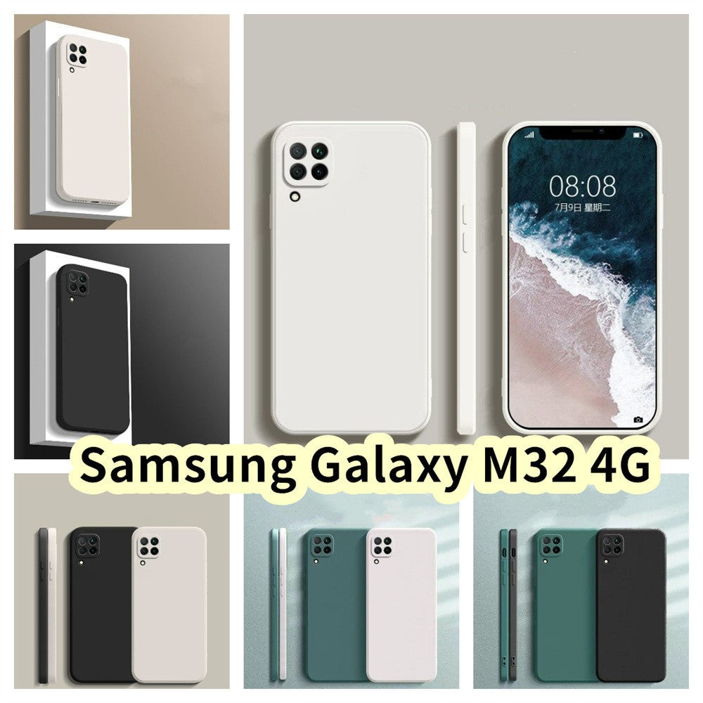 For Samsung Galaxy M32 4G Cover Drop and wear resistant Silicone Full Case Classic Simple Solid Color Phone Case Cover