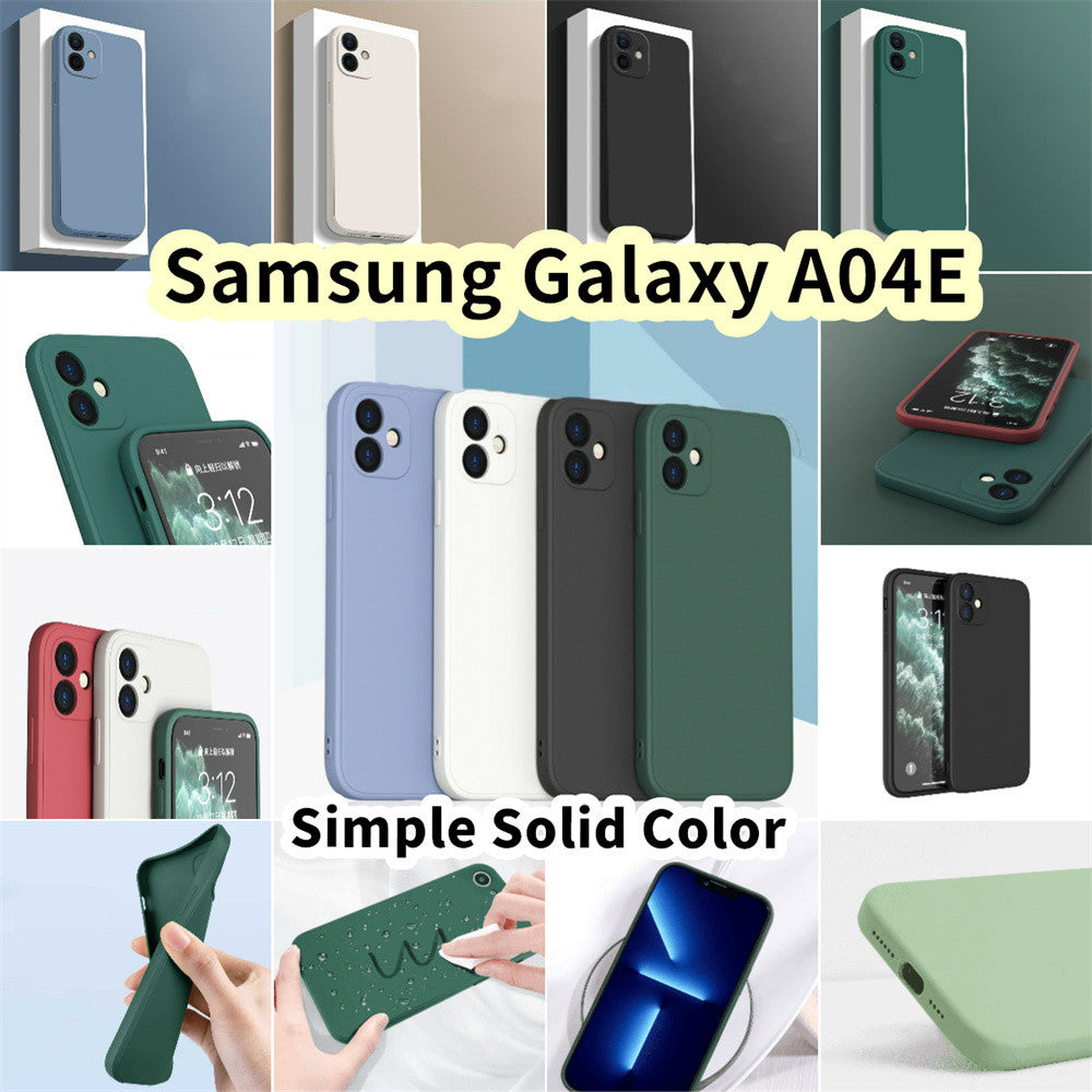 For Samsung Galaxy A04E Cover Drop and wear resistant Silicone Full Case Classic Simple Solid Color Phone Case Cover