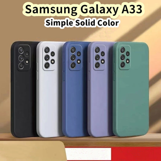 For Samsung Galaxy A33 Cover Drop and wear resistant Silicone Full Case Classic Simple Solid Color Phone Case Cover