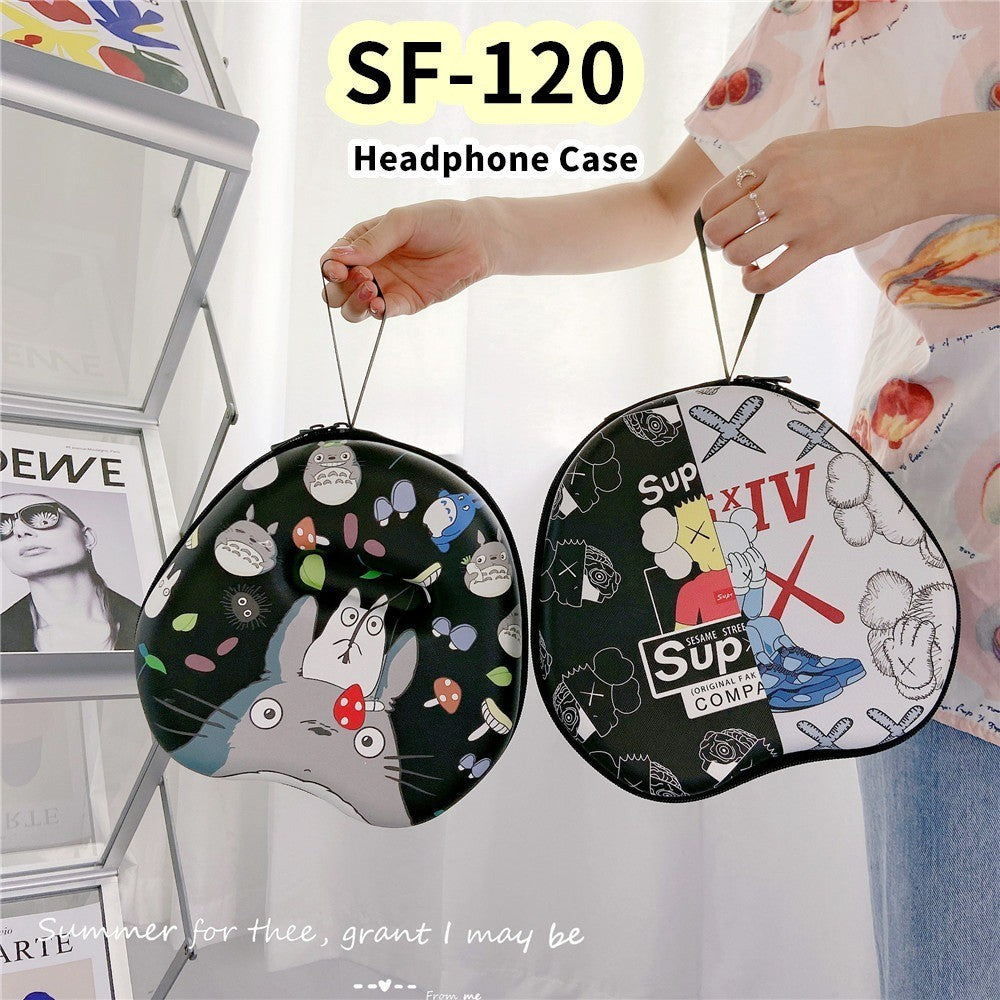For SF-120 Headphone Case Cartoon Creative Patterns Headset Earpads Storage Bag Casing Box