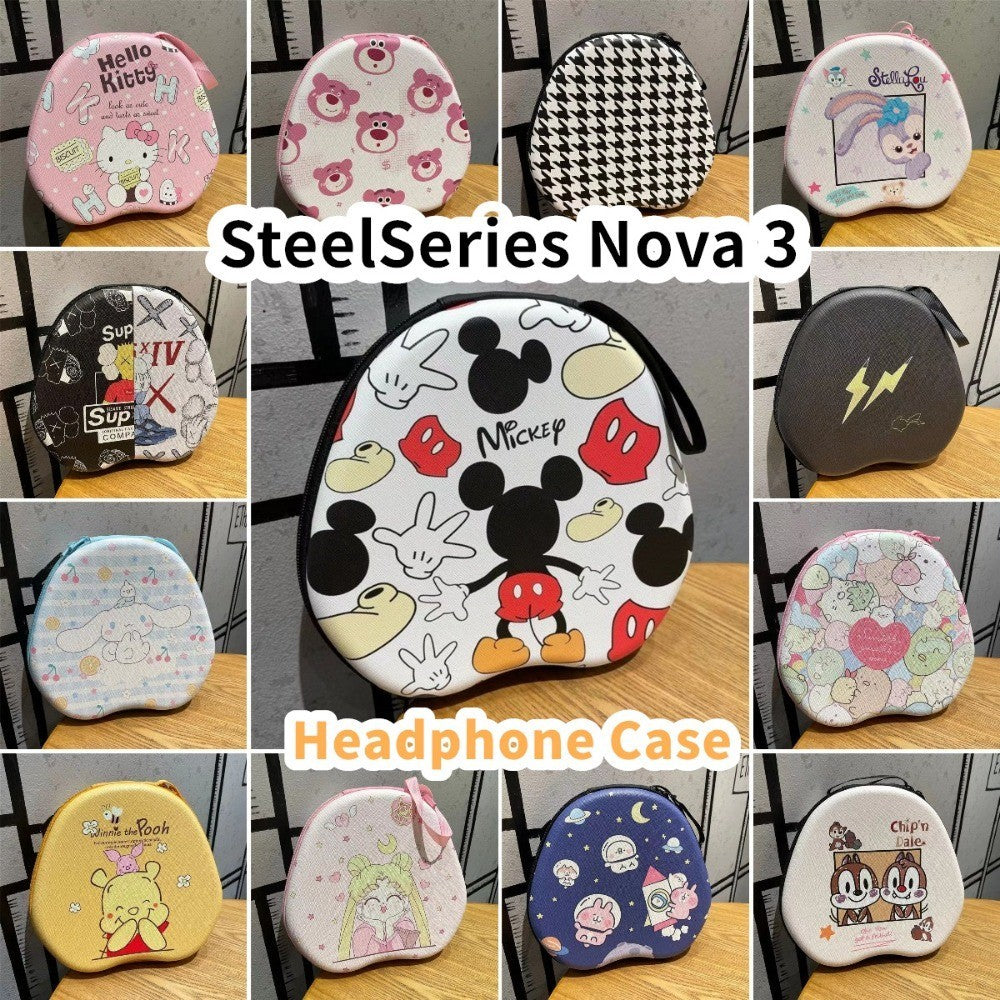 For SteelSeries Nova 3 Headphone Case Cartoon Creative Patterns Headset Earpads Storage Bag Casing Box