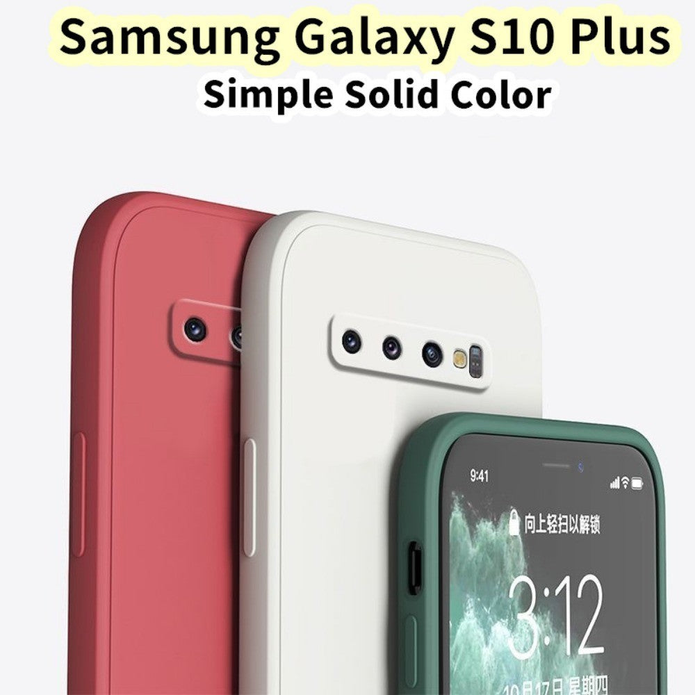 For Samsung Galaxy S10 Plus Cover Drop and wear resistant Silicone Full Case Classic Simple Solid Color Phone Case Cover