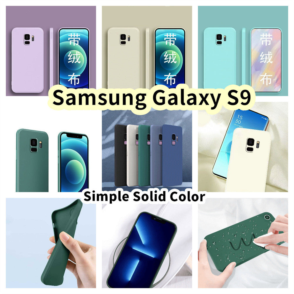 For Samsung Galaxy S9 Cover Drop and wear resistant Silicone Full Case Classic Simple Solid Color Phone Case Cover