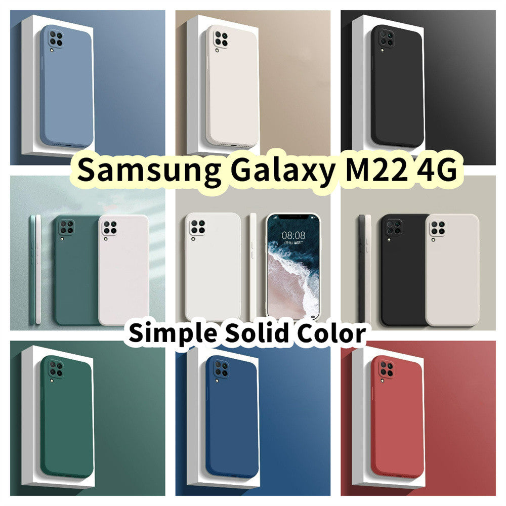 For Samsung Galaxy M22 4G Cover Drop and wear resistant Silicone Full Case Classic Simple Solid Color Phone Case Cover