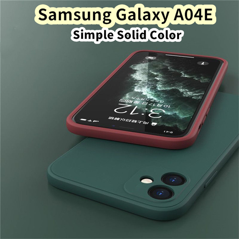 For Samsung Galaxy A04E Cover Drop and wear resistant Silicone Full Case Classic Simple Solid Color Phone Case Cover