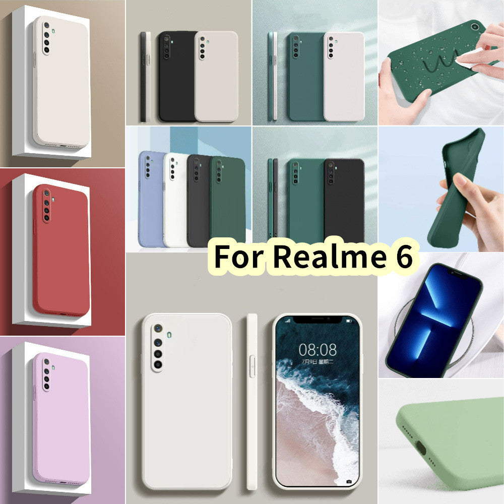For Realme 6 Cover Drop and wear resistant Silicone Full Case Classic Simple Solid Color Phone Case Cover