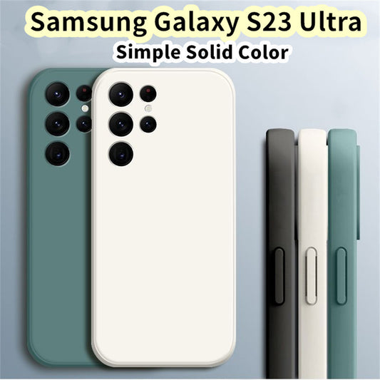 For Samsung Galaxy S23 Ultra Cover Drop and wear resistant Silicone Full Case Classic Simple Solid Color Phone Case Cover