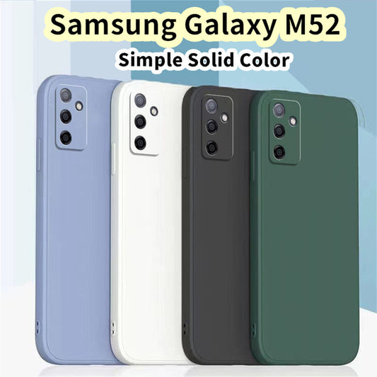 For Samsung Galaxy M52 Cover Drop and wear resistant Silicone Full Case Classic Simple Solid Color Phone Case Cover