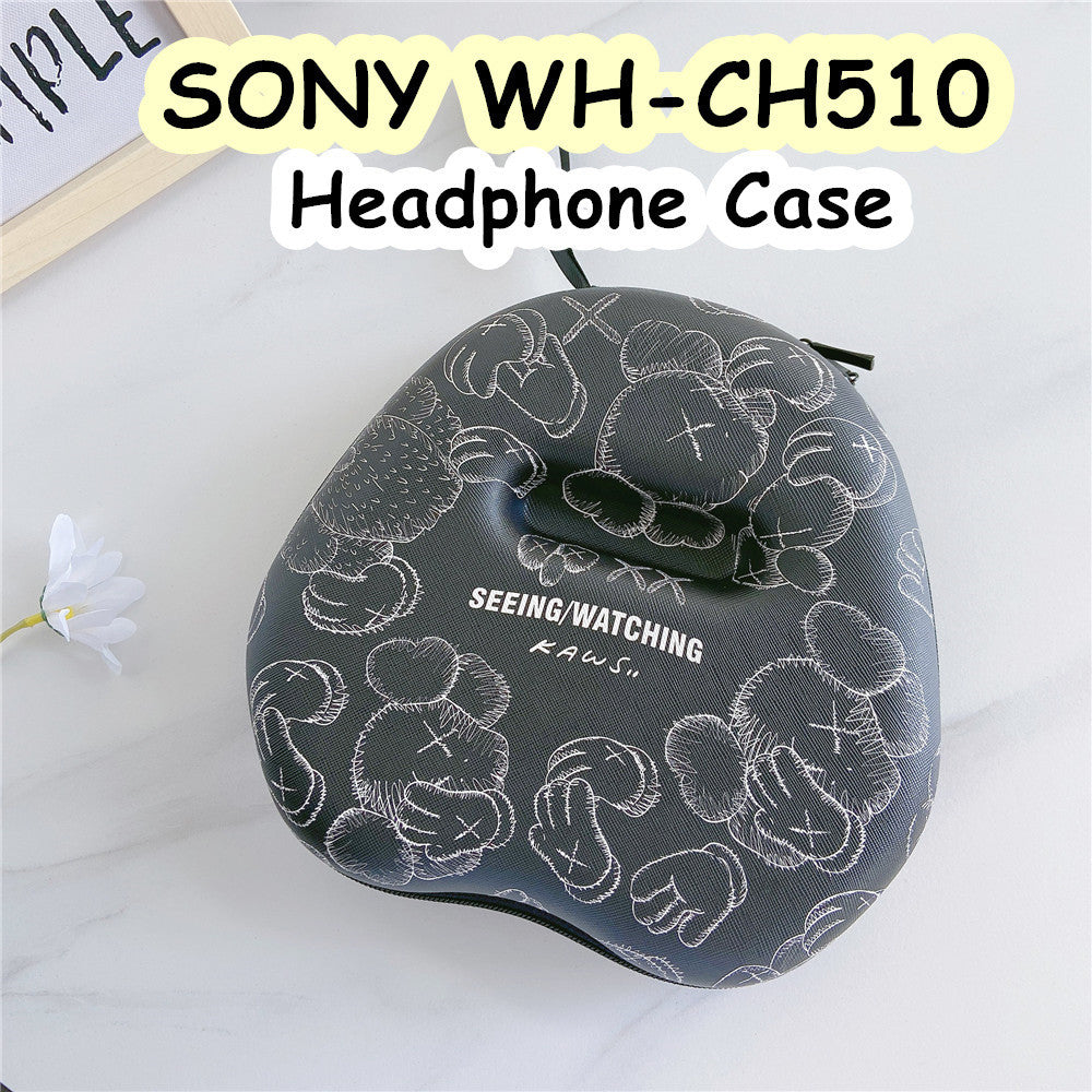 For SONY WH-CH510 Headphone Case Cartoon Creative Patterns Headset Earpads Storage Bag Casing Box