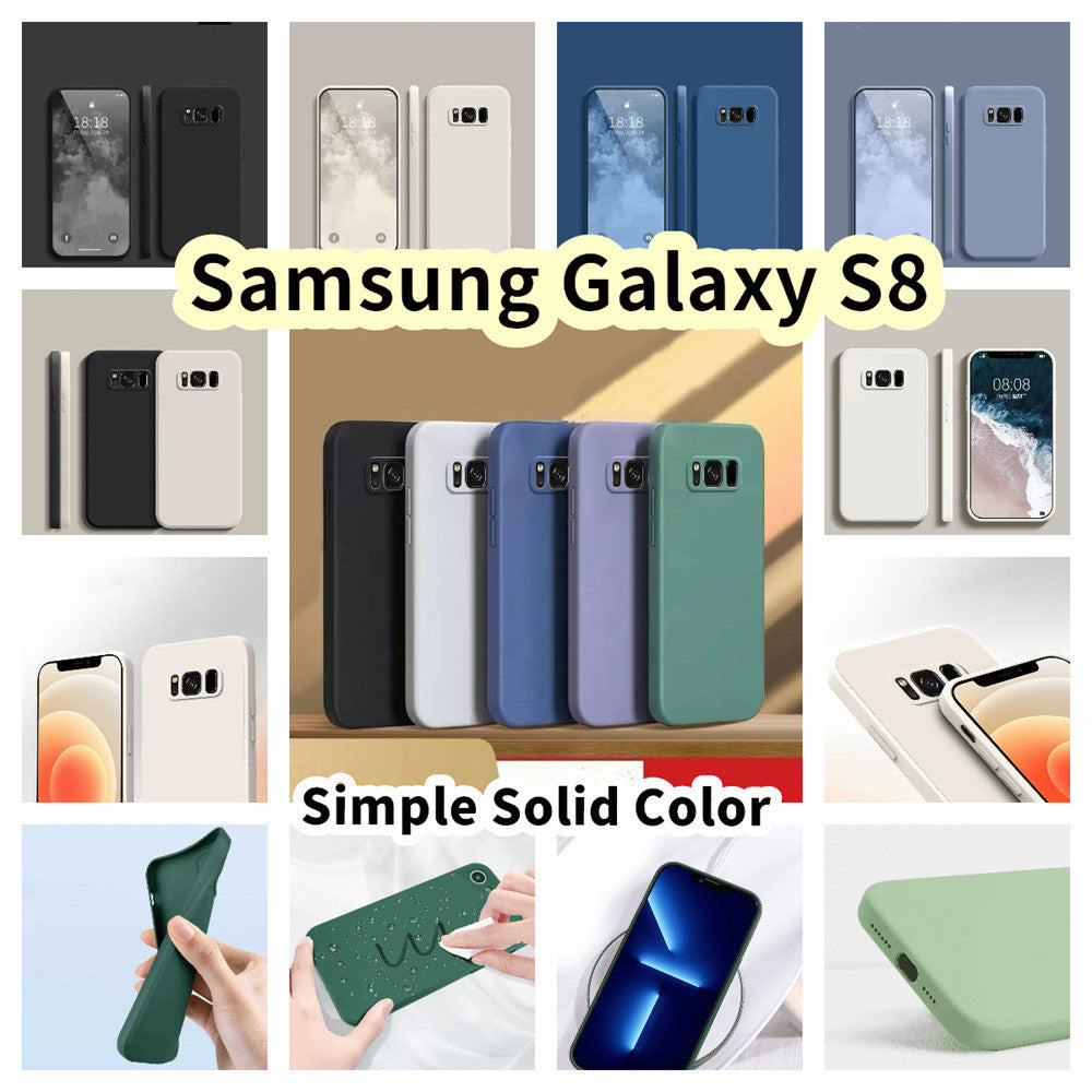 For Samsung Galaxy S8 Cover Drop and wear resistant Silicone Full Case Classic Simple Solid Color Phone Case Cover