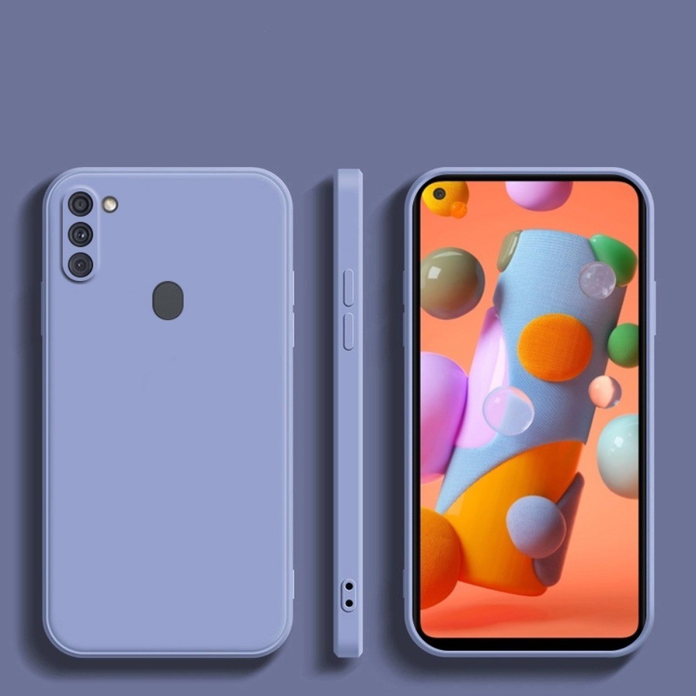 For Samsung Galaxy A11 Cover Drop and wear resistant Silicone Full Case Classic Simple Solid Color Phone Case Cover