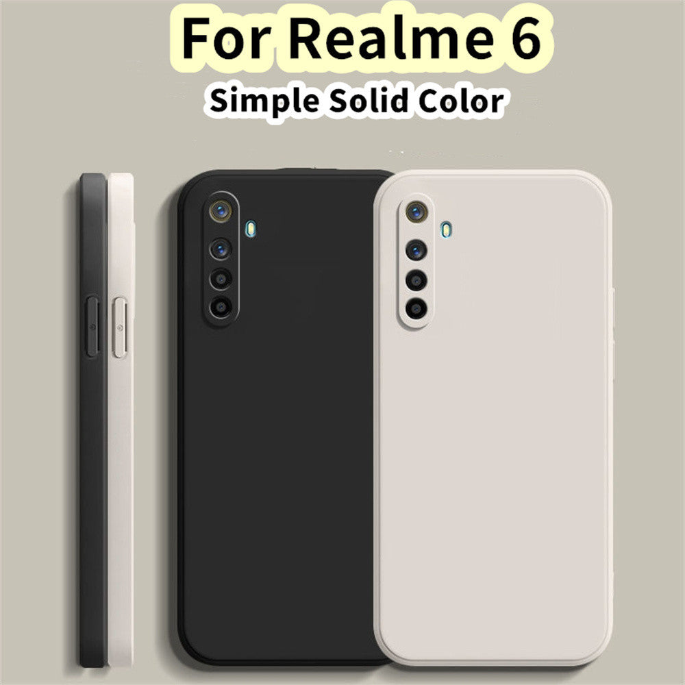 For Realme 6 Cover Drop and wear resistant Silicone Full Case Classic Simple Solid Color Phone Case Cover