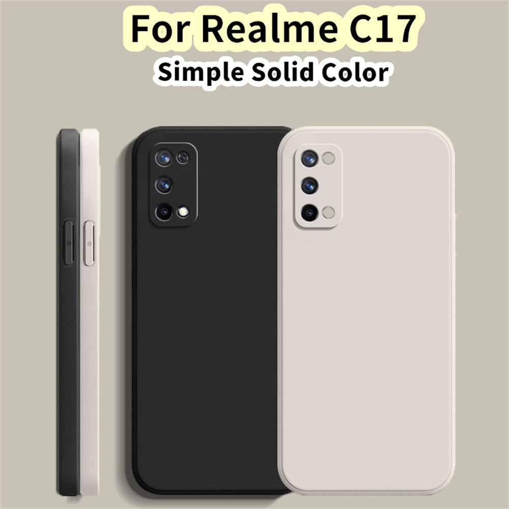 For Realme C17 Cover Drop and wear resistant Silicone Full Case Classic Simple Solid Color Phone Case Cover