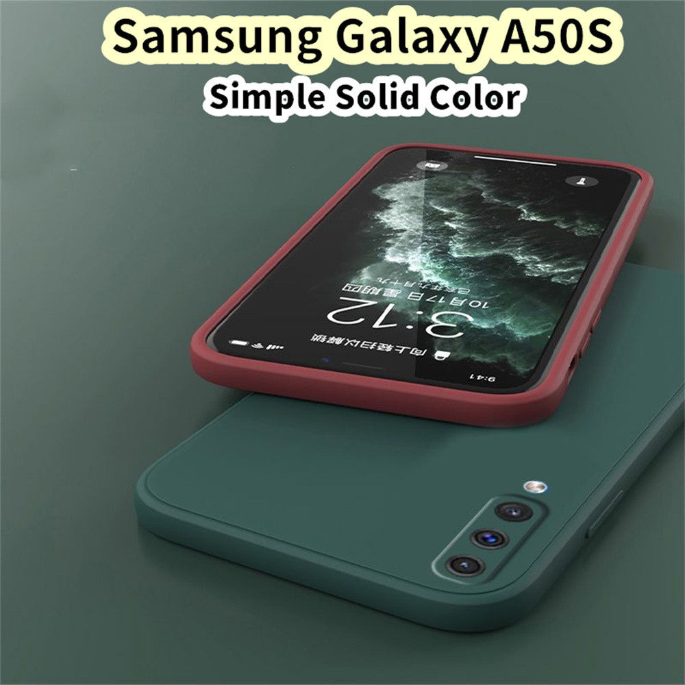 For Samsung Galaxy A50S Cover Drop and wear resistant Silicone Full Case Classic Simple Solid Color Phone Case Cover
