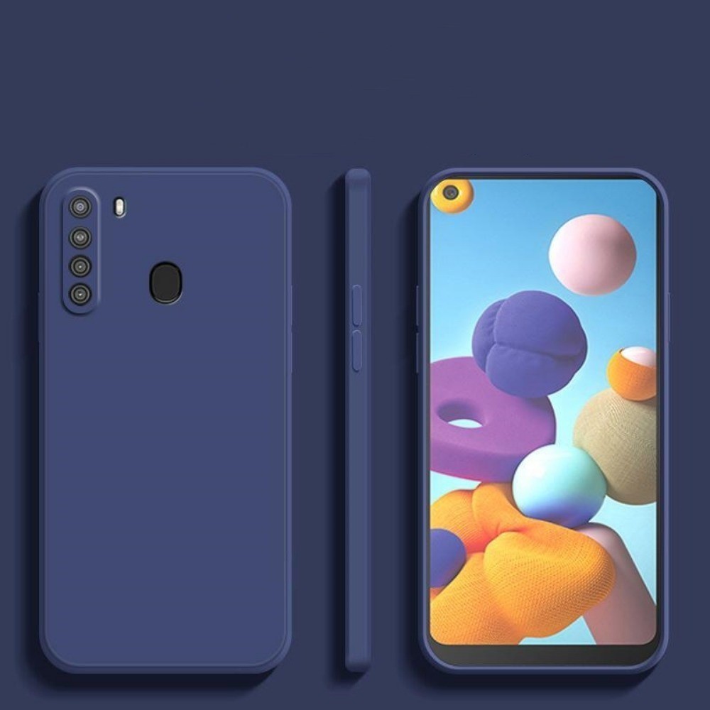 For Samsung Galaxy A21 Cover Drop and wear resistant Silicone Full Case Classic Simple Solid Color Phone Case Cover