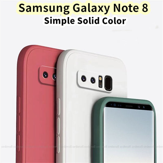 For Samsung Galaxy Note 8 Cover Drop and wear resistant Silicone Full Case Classic Simple Solid Color Phone Case Cover