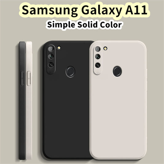 For Samsung Galaxy A11 Cover Drop and wear resistant Silicone Full Case Classic Simple Solid Color Phone Case Cover