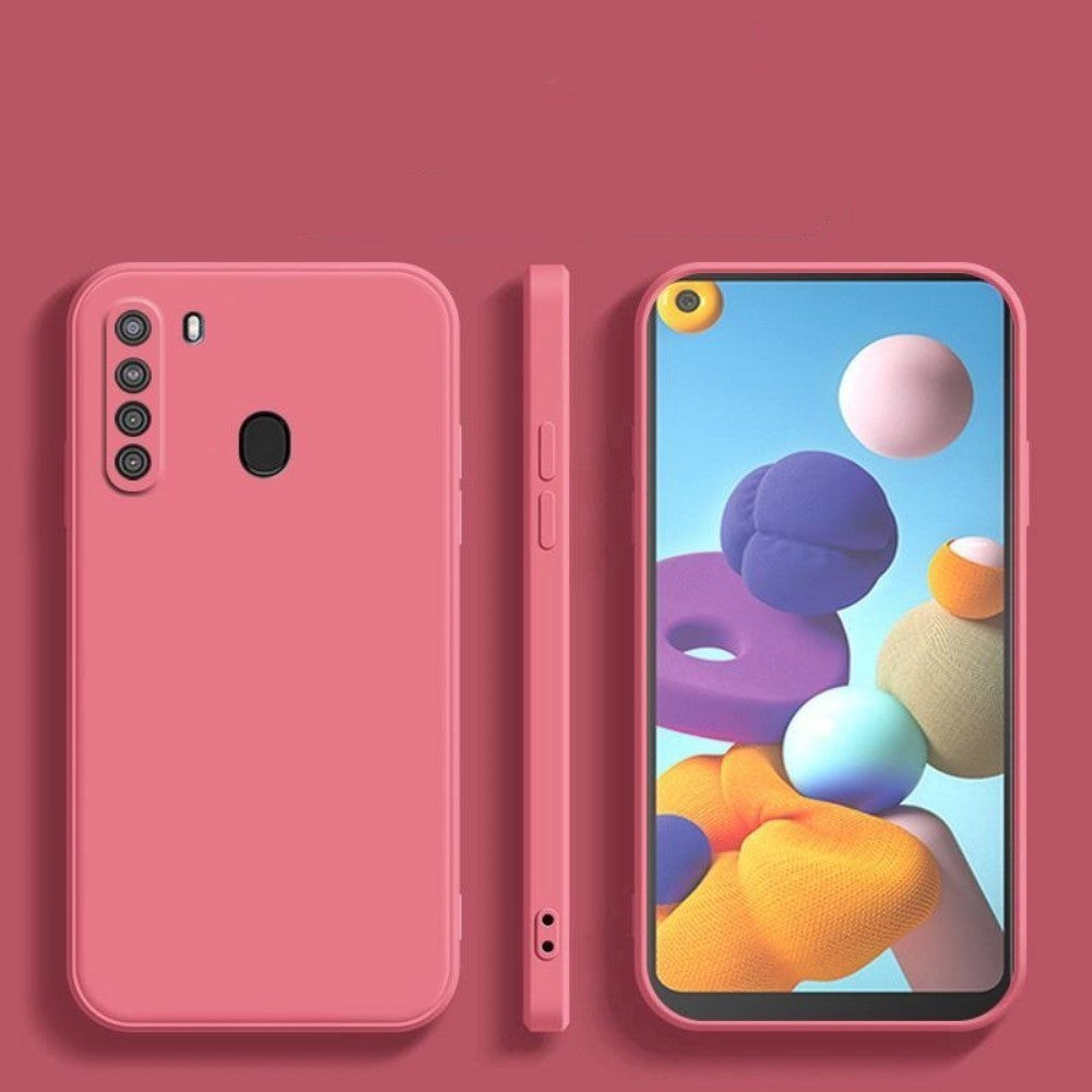 For Samsung Galaxy A21 Cover Drop and wear resistant Silicone Full Case Classic Simple Solid Color Phone Case Cover