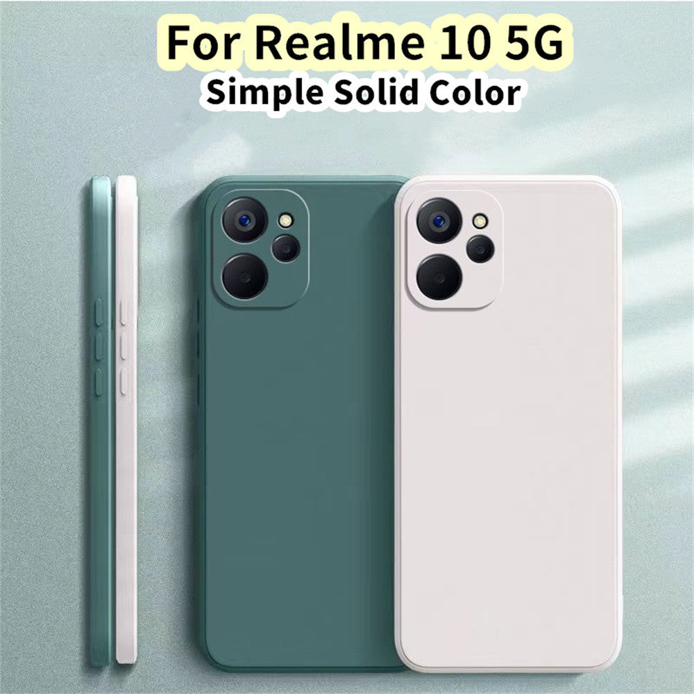 For Realme 10 5G Cover Drop and wear resistant Silicone Full Case Classic Simple Solid Color Phone Case Cover