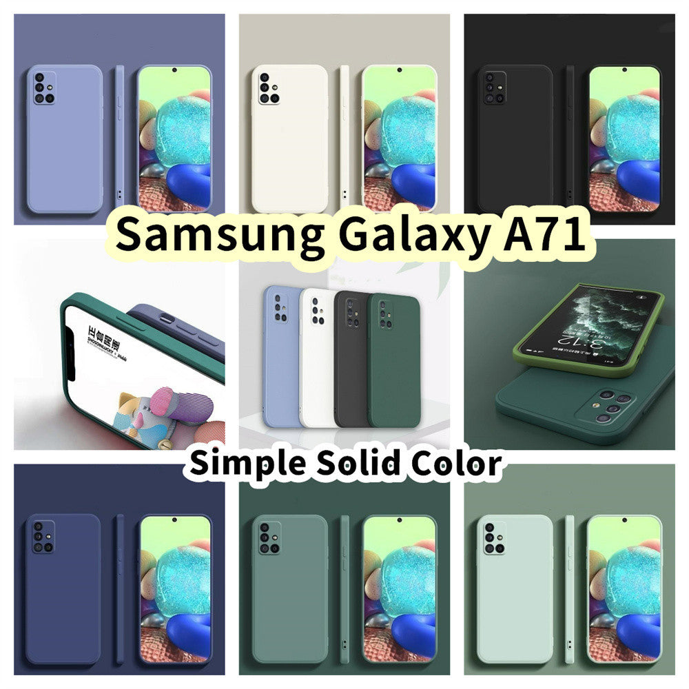 For Samsung Galaxy A71 Cover Drop and wear resistant Silicone Full Case Classic Simple Solid Color Phone Case Cover