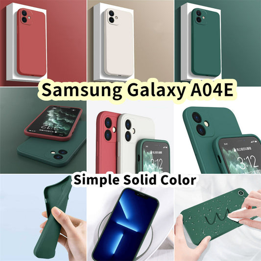 For Samsung Galaxy A04E Cover Drop and wear resistant Silicone Full Case Classic Simple Solid Color Phone Case Cover
