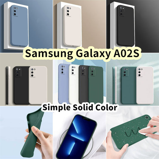 For Samsung Galaxy A02S Cover Drop and wear resistant Silicone Full Case Classic Simple Solid Color Phone Case Cover