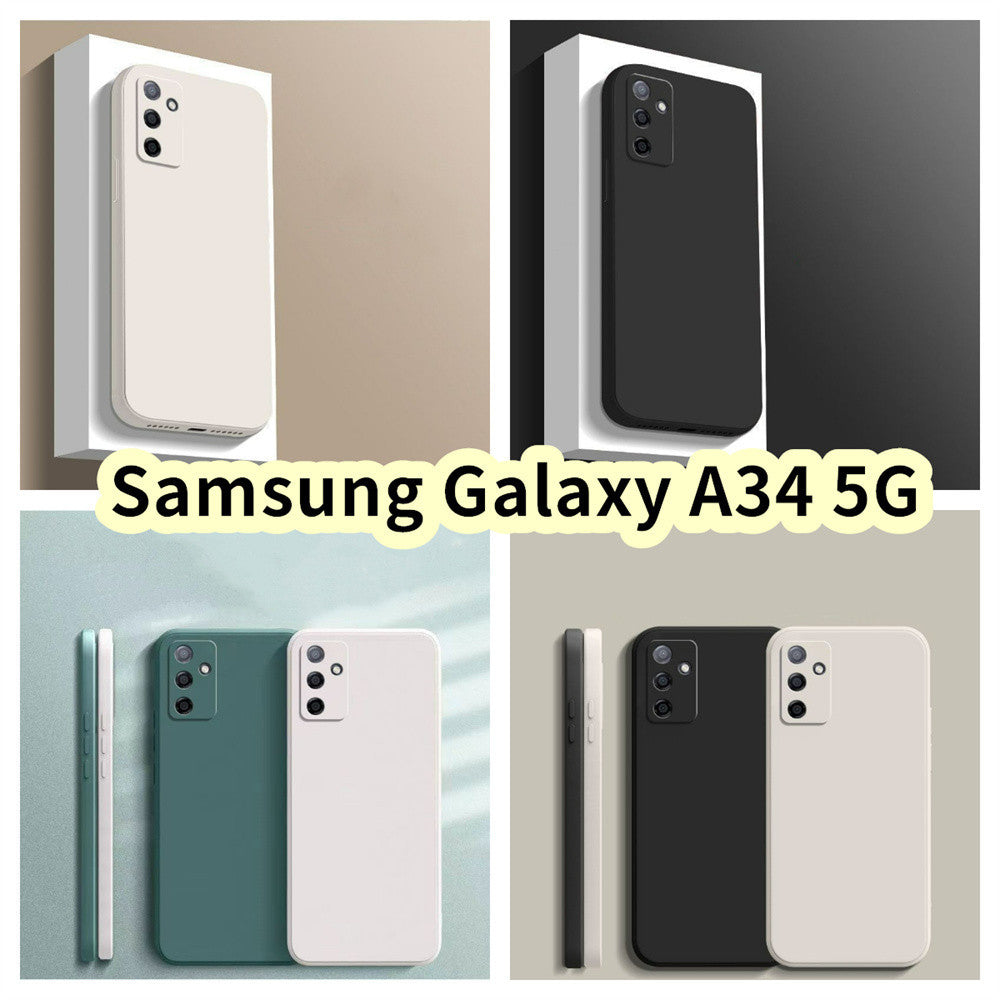 For Samsung Galaxy A34 5G Cover Drop and wear resistant Silicone Full Case Classic Simple Solid Color Phone Case Cover
