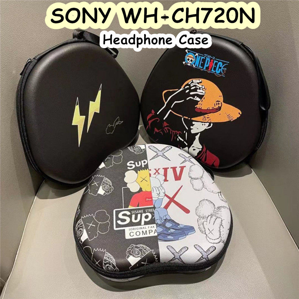 For SONY WH-CH720N Headphone Case Cartoon Creative Patterns Headset Earpads Storage Bag Casing Box