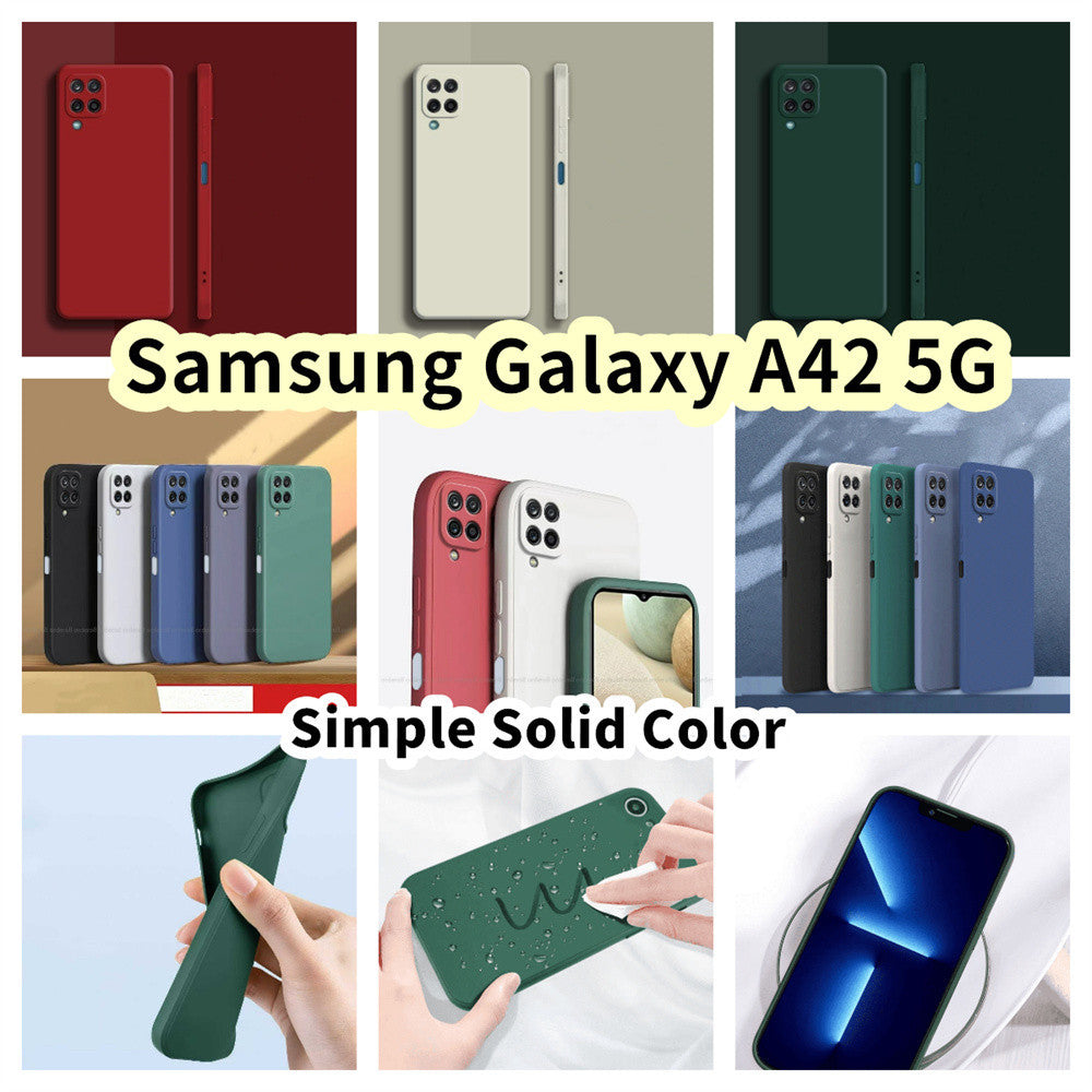 For Samsung Galaxy A42 5G Cover Drop and wear resistant Silicone Full Case Classic Simple Solid Color Phone Case Cover