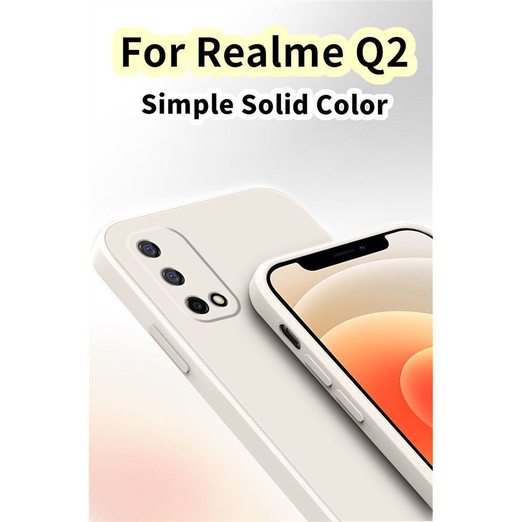 For Realme Q2 Cover Drop and wear resistant Silicone Full Case Classic Simple Solid Color Phone Case Cover