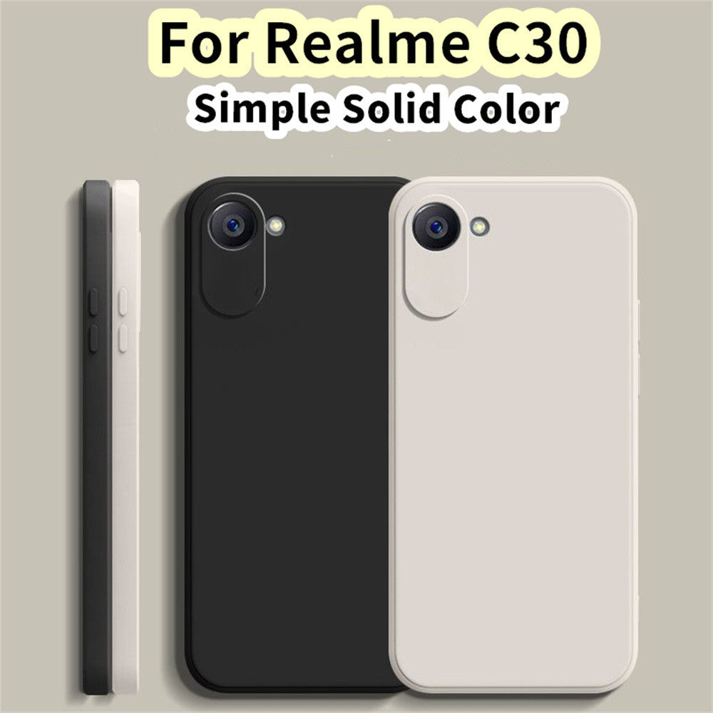 For Realme C30 Cover Drop and wear resistant Silicone Full Case Classic Simple Solid Color Phone Case Cover