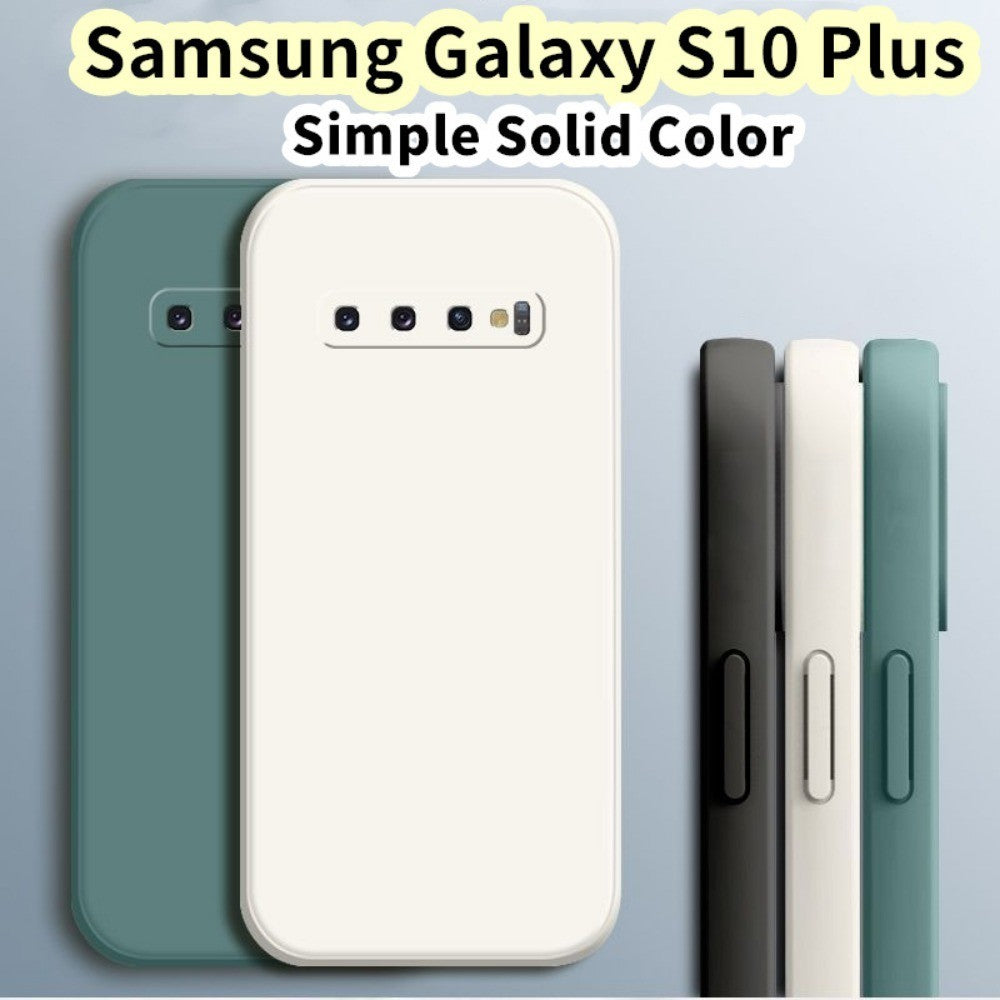 For Samsung Galaxy S10 Plus Cover Drop and wear resistant Silicone Full Case Classic Simple Solid Color Phone Case Cover