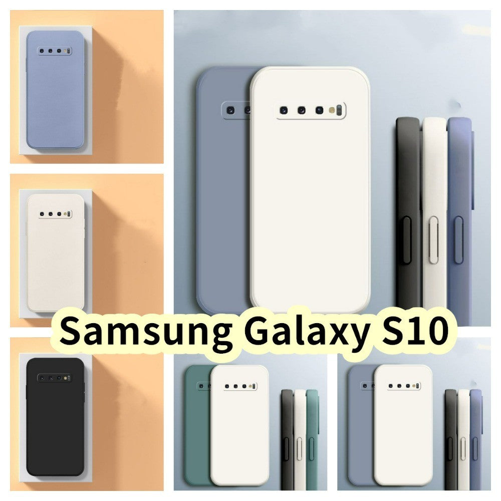 For Samsung Galaxy S10 Cover Drop and wear resistant Silicone Full Case Classic Simple Solid Color Phone Case Cover