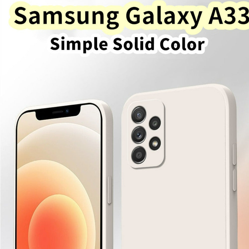 For Samsung Galaxy A33 Cover Drop and wear resistant Silicone Full Case Classic Simple Solid Color Phone Case Cover